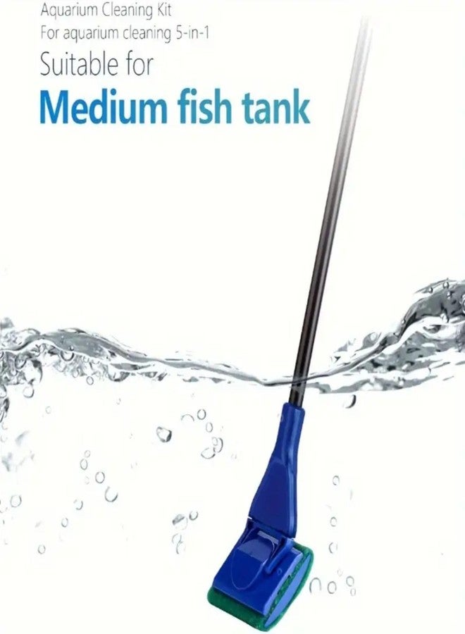 VAYINATO® 5-in-1 Aquarium Cleaning & Maintenance Kit | Includes Fish Net, Algae Scraper, Gravel Rake, Sponge & Plant Fork | Multi-Tool for Fish Tank Care - Image 3